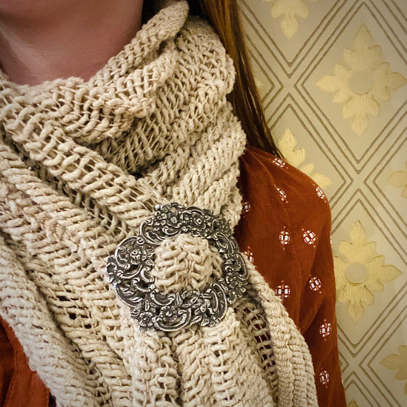 Romantic Georgian Silver Cloak Pin
