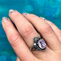 Lilac Colored Amethyst in Silver Ring