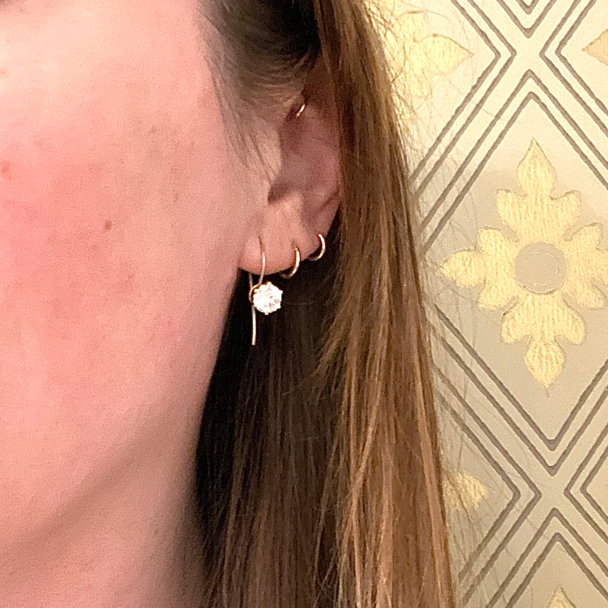 1950s Crystal & Gilt Earbobs