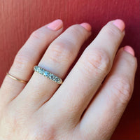 Pretty Five Diamond Wedding Band with Knife Edge Detail