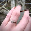 Delicate Rose Cut Diamond Moon and Star Band Ring