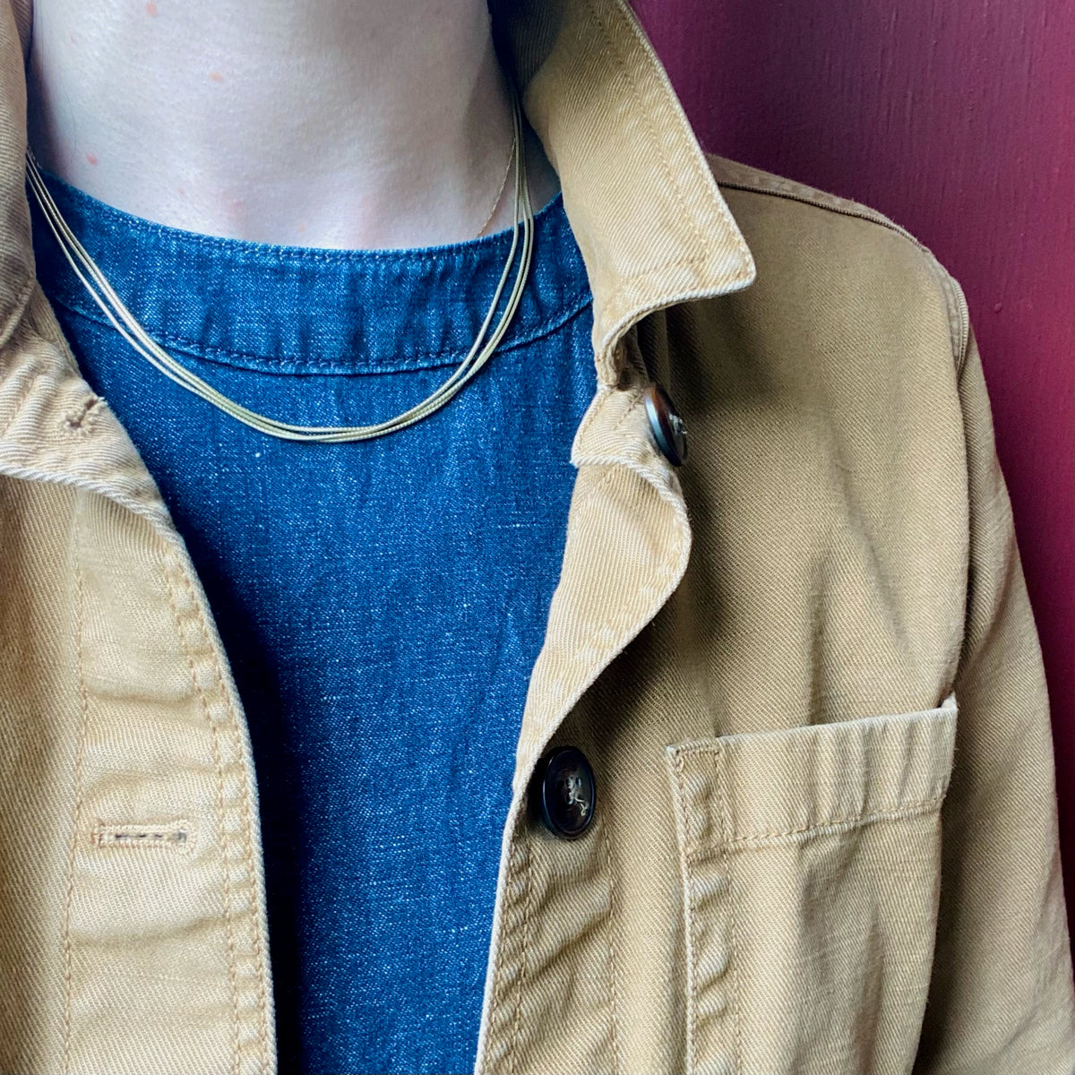 Liquid Triple Strand 18k Chain Necklace