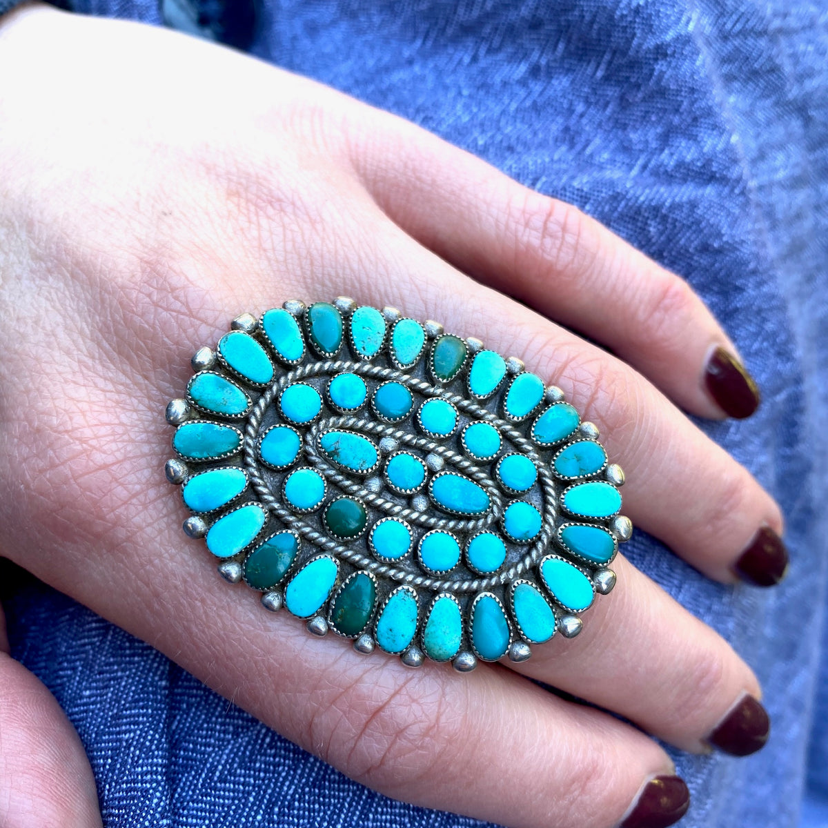 Incredible Huge Zuni Turquoise Ring