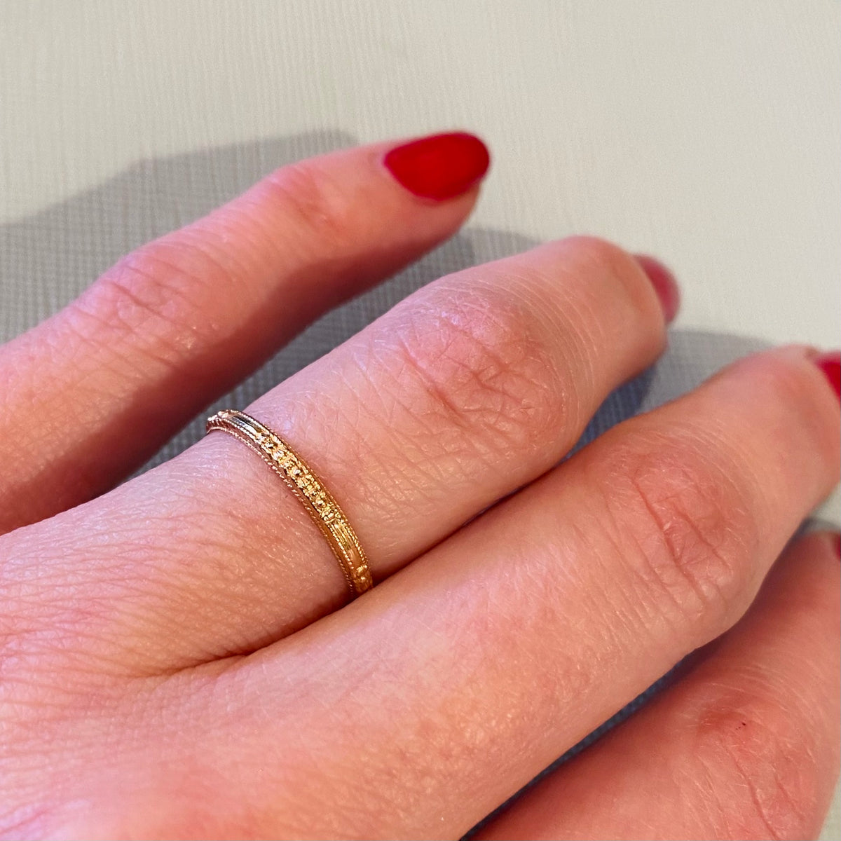 Floral NOS Rose Gold Wedding Band