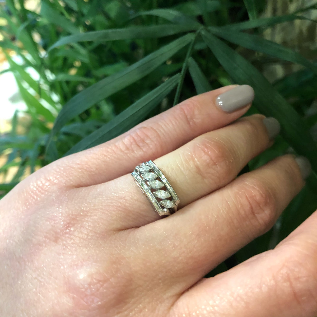 Unique Vintage Marquis Diamond Band