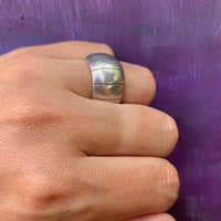 Grooved Wide Dome Band in Silver