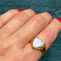 Subtle Red Agate Shield English Signet Ring