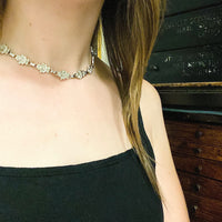 Sterling & Paste Choker with Art Deco Lines
