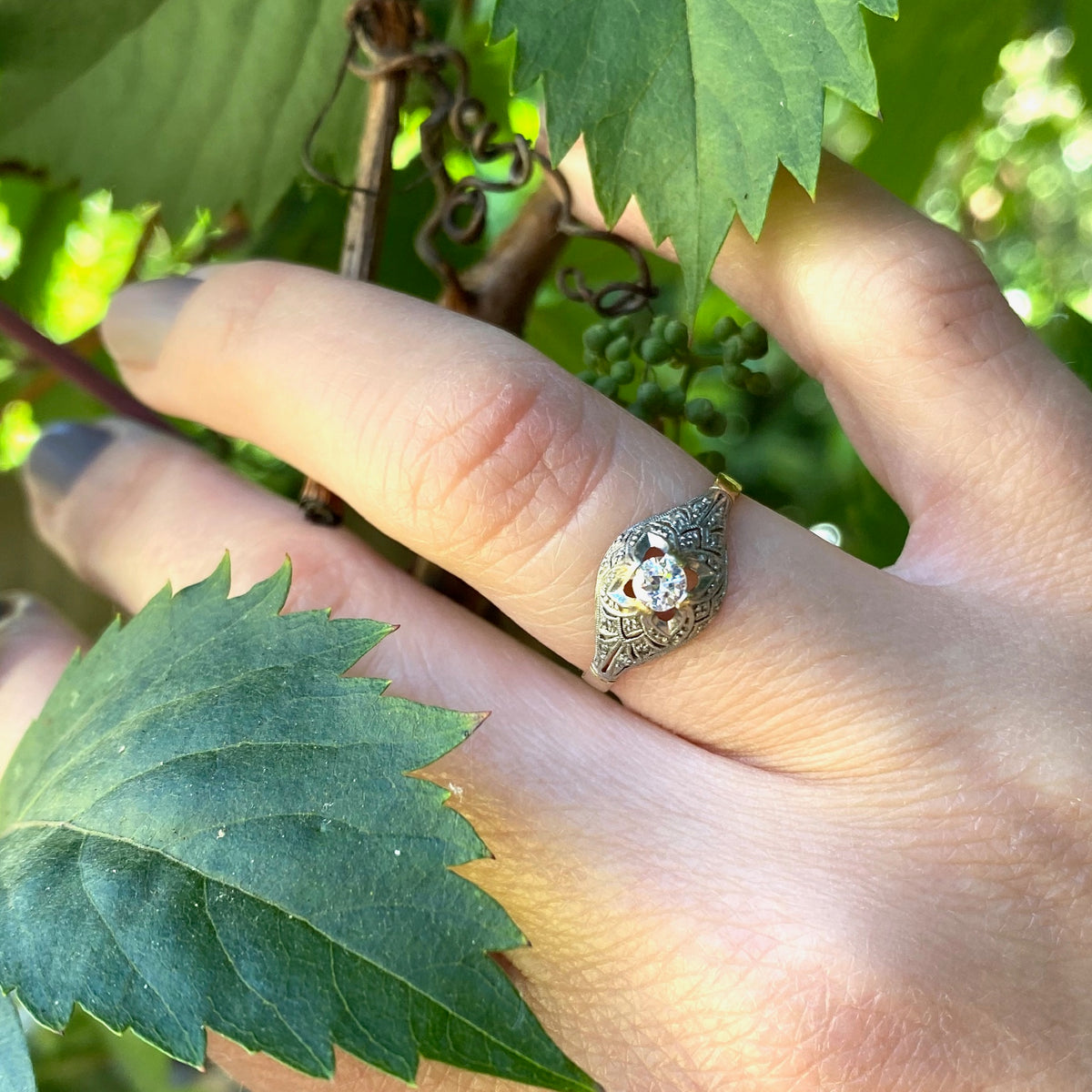 Delightful Domed Rose Cut Diamond Ring