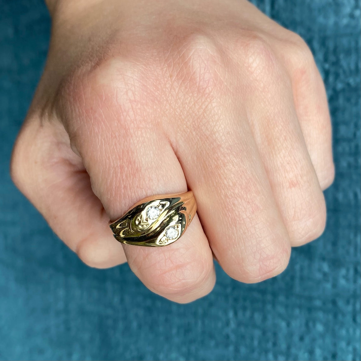 Edwardian Double Snake Diamond Band