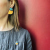 Mosaic Inlay on Shell Stickpin by Angie Owen