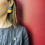 Mosaic Inlay on Shell Stickpin by Angie Owen