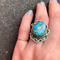 Asymmetric Turquoise Ring in Sterling Silver