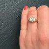 Yellow and White Gold Filigree Deco Diamond Ring