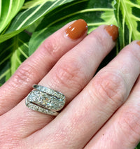 Diamond Swirl Cocktail Ring in White Gold
