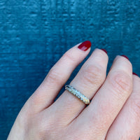 Elegant Two Row Diamond Wedding Band