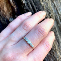 Marvelous Old Mine Cut Diamond Edwardian Wedding Band