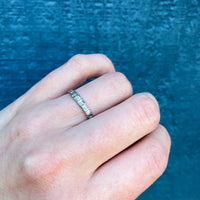 1930s White Gold Band with Deco Details