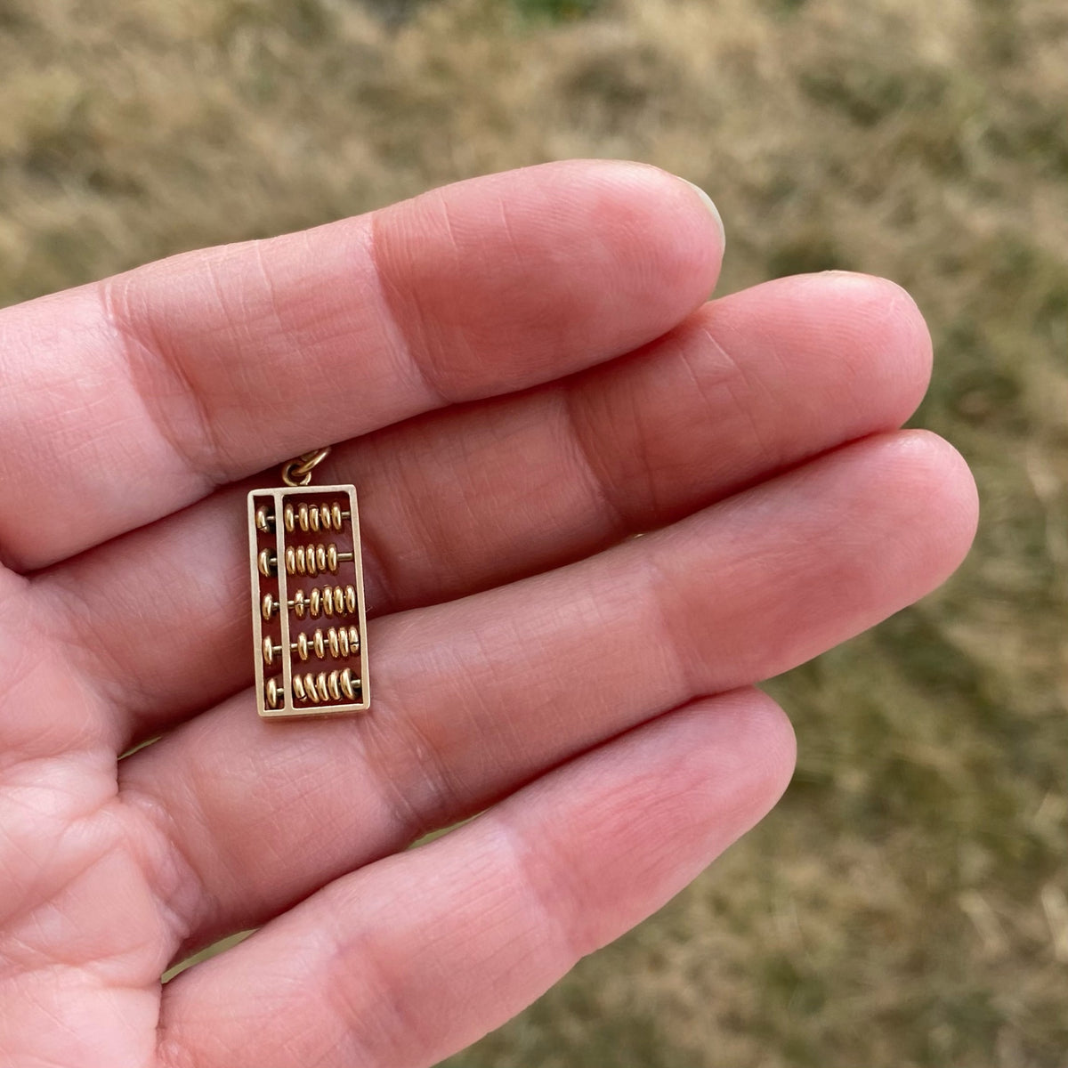 Tiny Working Abacus Gold Charm