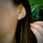 Naturalistic 14k Gold Leaf Stud Earrings