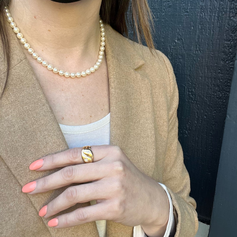 Classic Pearl Choker with Gold Clasp