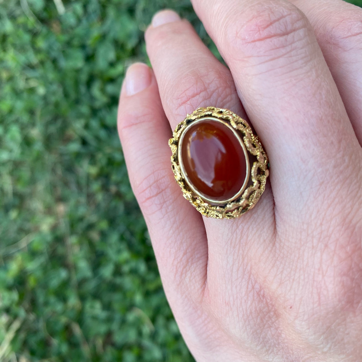 Brutalist 1960's 18k Gold Reversable Ring
