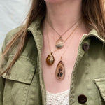 Natural Leopard Agate Bezel Set Pendant