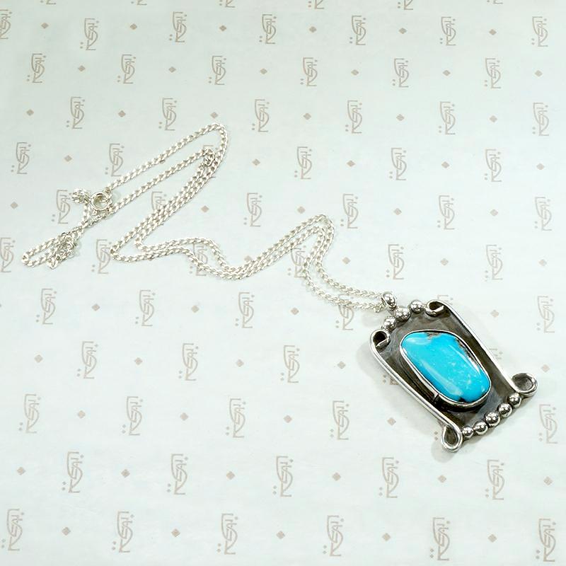 Interesting Turquoise & Sterling Pendant