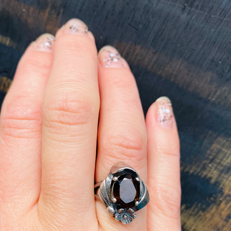 Dreamy Smoky Quartz Ring in Silver
