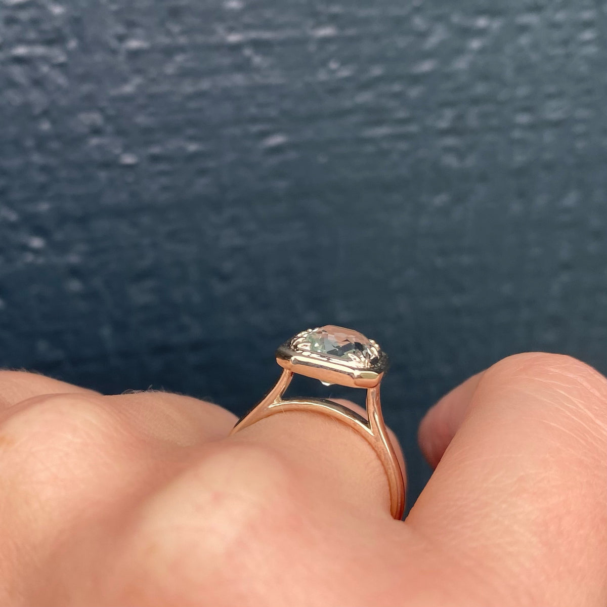 Lovely Aquamarine Solitaire in Recycled White Gold by 720