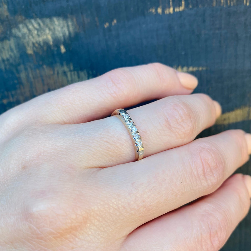 Pretty Two-Tone Diamond Wedding Band