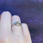 Imperial Topaz and Baguette Diamond Engagement Ring
