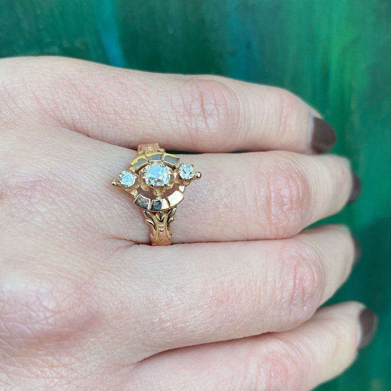 Grand Period Victorian Old Mine Diamond Ring