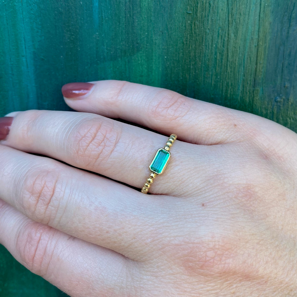 Emerald in Luxe 18k Gold Solitaire by 720