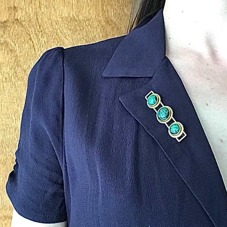 Stunning Azurite Aesthetic Movement Brooch