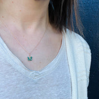 Wee Enameled Four-Leaf Clover Pendant