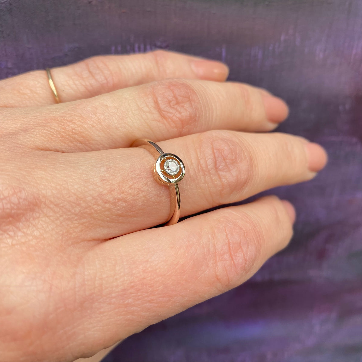 Elegant Edwardian Halo Ring with Old Mine Cut Diamond