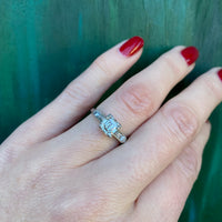 1940's Step Cut Diamond Engagement Ring