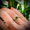 Spring Green Tourmaline in Flowery White Gold Ring