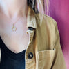 Cross Hatched Gold Lucky Horseshoe Necklace