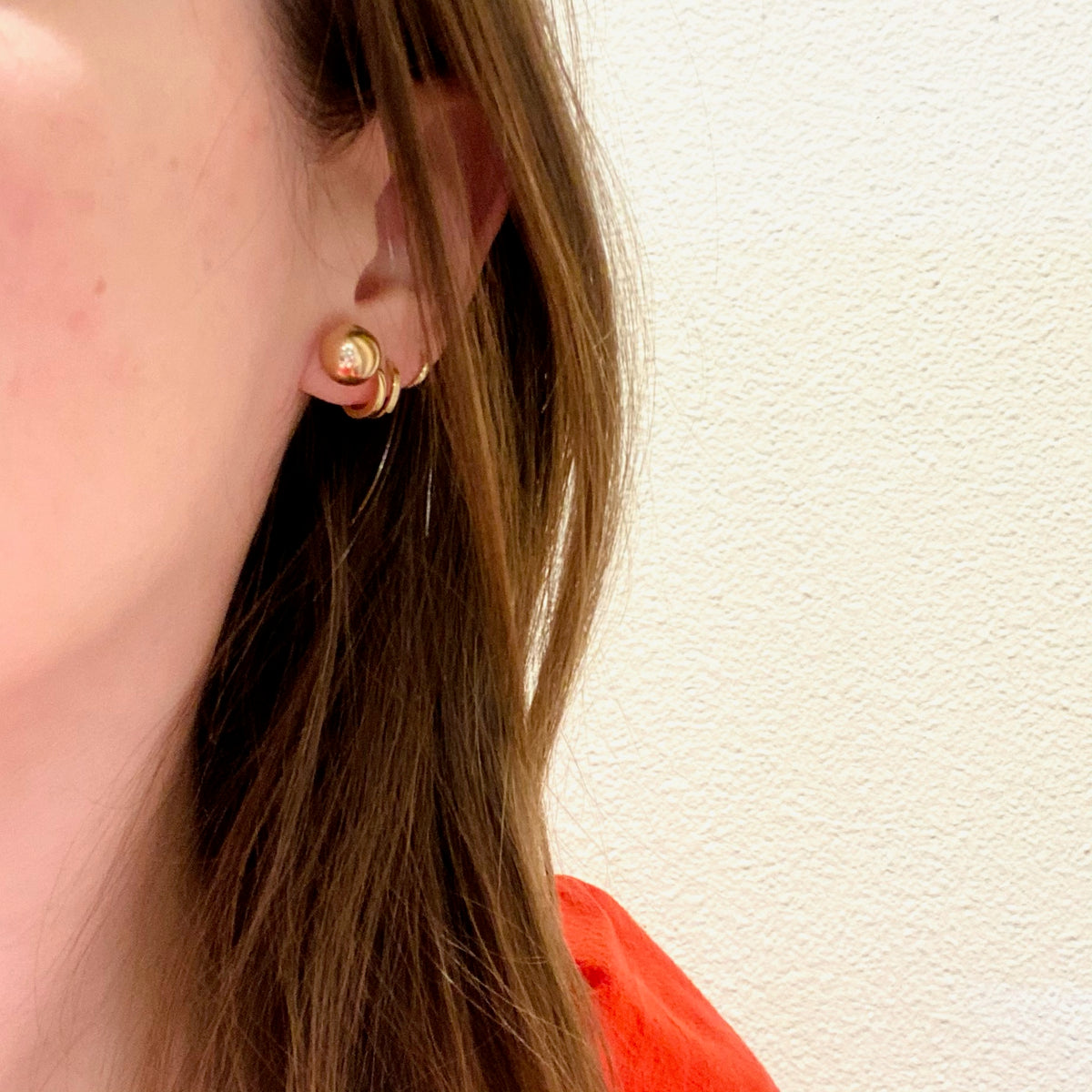 Glowing Gold 9mm Ball Stud Earrings