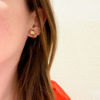Glowing Gold 9mm Ball Stud Earrings