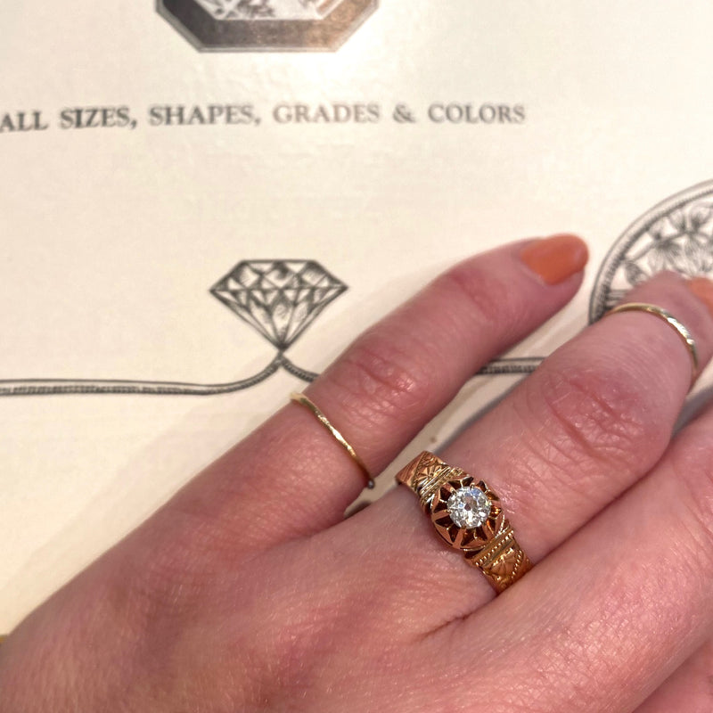 Victorian Grand Period OMC Diamond Solitaire