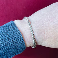 Flattened Twist Sterling Silver Cuff