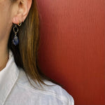 Inky Blue Lapis & Silver Ring Earrings by Brin