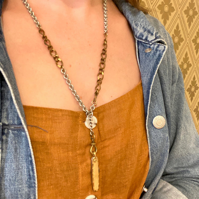 Dramatic Color & Texture Married Chain Necklace