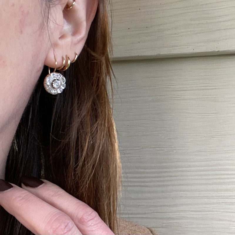Chunky OMC Diamond Drop Earrings in Fitted Box