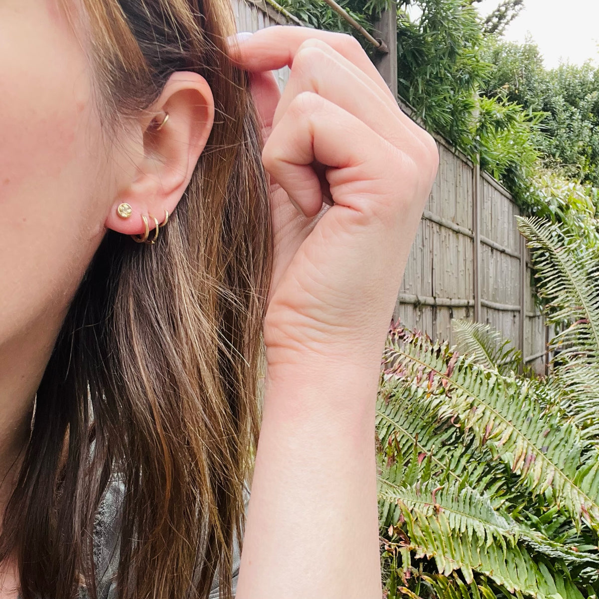 Gold Bezel Set Imperial Topaz Studs
