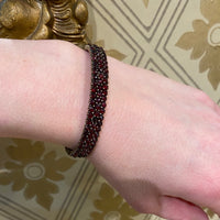 Dark Sparkle Vintage Bohemian Rosecut Garnet Bangle