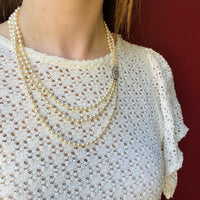 Three-Strand Pearl Necklace with Gorgeous Silver Clasp